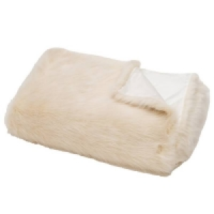 Throw Face: 55% Acrylic, 29% Modacr Faux Fur Throw - 125x160cm - Natural