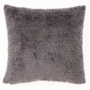 Cushion Cover: 100% Polyestercushio Snuggle Fleece Cushion - 50cm - Charcoal