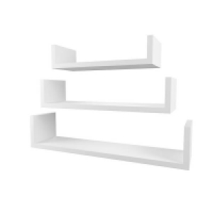 Homebase Mdf Flexi Storage Decorative Shelving Set Of 3 Floating Bookend 