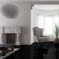 Homebase Bathroom, Bedroom, Kitchen, Living Falquon Flooring High Gloss MAX 8mm Black Laminate Flooring
