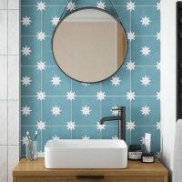 Homebase Porcelain Country Living Starry Skies Peacock Teal Porcelain Wall & Fl