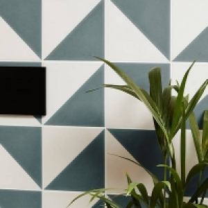 Homebase Porcelain House Beautiful Cube Fern Porcelain Wall & Floor Tile 200 x 