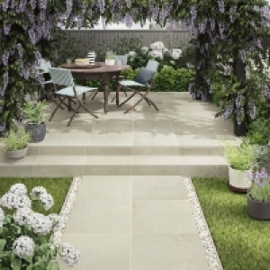 Homebase Porcelain Sandstone Matt Stone Effect Porcelain Outdoor Tiles 60 x 60c