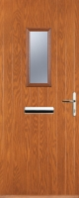 Euramax 1 Square Left Hand Oak Composite Door - 840 x 2100mm