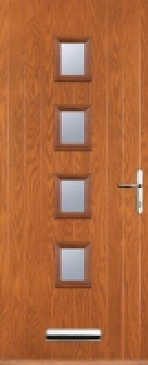 Euramax 4 Square Left Hand Oak Composite Door - 920 x 2100mm