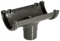 Wickes  FloPlast 112mm Round Line Gutter Running Outlet - Anthracite