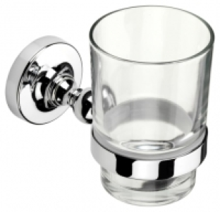 Croydex Worcester Flexi-Fix Bathroom Tumbler & Holder - Chro