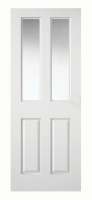 Wickes  Wickes Chester White Clear Glazed Grained Moulded 4 Panel In