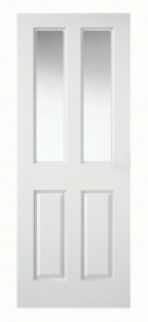 Wickes Chester White Clear Glazed Grained Moulded 4 Panel In