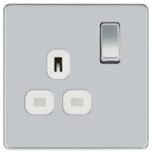 BG 13A Screwless Flat Plate Single Switched Power Socket Dou
