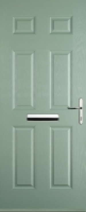 Wickes  Euramax 6 Panel Left Hand Chartwell Green Composite Door - 8