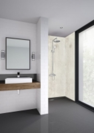 Mermaid Cubist Laminate 2 Sided Shower Panel Kit - 1700 x 90