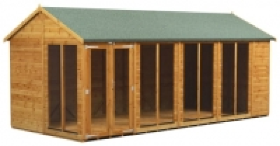 Wickes  Power Sheds 18 x 8ft Apex Shiplap Dip Treated Summerhouse