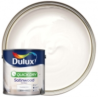 Wickes  Dulux Quick Dry Satinwood Paint - Pure Brilliant White - 2.5