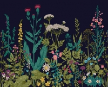 Origin Murals Botanical Fleur Indigo Wall Mural - 3.5m x 2.8