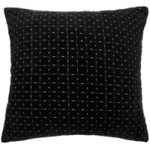 Nala Stiched Velvet Cushion - Black