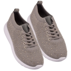 BMStores  Ladies Jewel Trainers - Grey