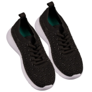 Ladies Jewel Trainers - Black