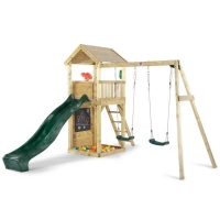 Homebase  Plum Wooden Lookout Tower with Swings