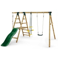 Homebase  Plum Meerkat Wooden Swing Set