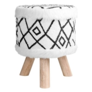 Fiona Faux Fur Trim Stool