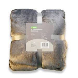 Fleece Sherpa Reverse Throw - Charcoal - 130x180cm