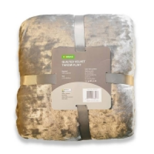 Quilted Crushed Velvet Throw - Flint - 130x180cm