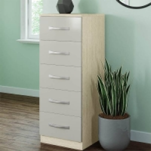Fitted Bedroom Slab 5 Drawer Chest - Cashmere