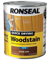 Wickes  Ronseal Quick Drying Woodstain - Satin Dark Oak 750ml