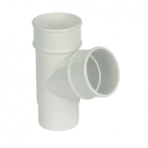 FloPlast 68mm Round Line Downpipe Branch 67.5° - White