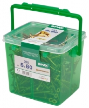 Spax Pz Countersunk Yellox Screws Bulk Tub - 5x80mm Pack Of