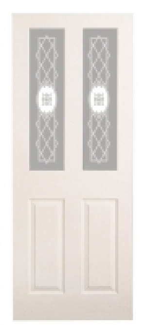 Wickes Chester White Glazed Grained Moulded 4 Panel Internal