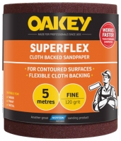 Wickes  Oakey 120 Grit Superflex Sandpaper Roll - 5m x 115mm