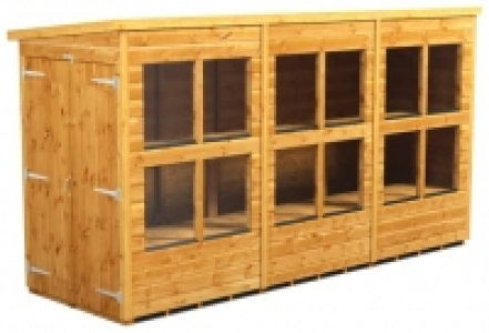 Power Sheds 12 x 4ft Double Door Pent Shiplap Dip Treated Po