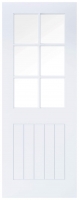 Wickes  Wickes Geneva Cottage White Primed Glazed Solid Core Door - 