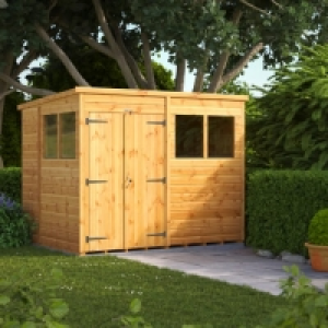 Power Sheds 8 x 6ft Double Door Pent Shiplap Dip Treated She