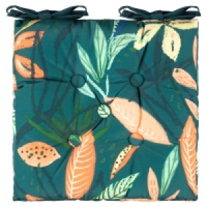 Island Paradise Garden Luxury Seat Pad with Tie Backs - Gree