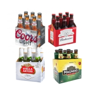 Stella Artois, Coors Light, Budweiser & Magners £5.50