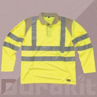InExcess  Durakit Safety Workwear - Hi Vis Polo Shirt Long Sleeve - Cl