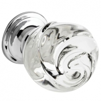 Wickes  Wickes Rose Shaped Glass Door Knob - Chrome 30mm Pack of 4