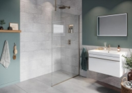 Hadleigh 8mm Brushed Nickel Frameless Wetroom Screen with Ce