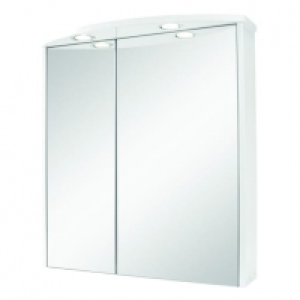 Wickes  Wickes Illuminated Double Bathroom Mirror Cabinet - White 60