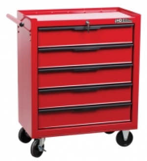 Wickes  Hilka Heavy Duty 5 Drawer Tool Trolley - Red