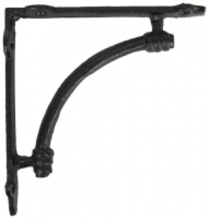Rustic Arch Black Shelving Bracket - 150 x 150mm