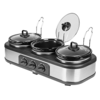 RobertDyas  Tower 3-Pot Slow Cooker and Buffet Server - Stainless Steel