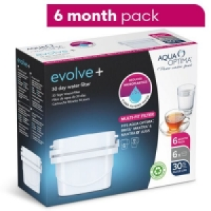 Aqua Optima Evolve+ 6 Pack - 6 x 30 Day Water Filter Cartrid £12.49