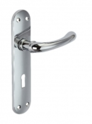 Wickes  Wickes Gianni Locking Door Handle - Polished Chrome 1 Pair