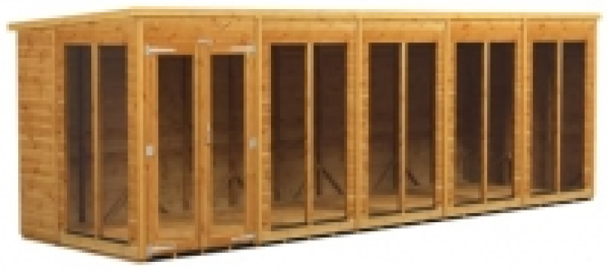Power Sheds 20 x 6ft Pent Shiplap Dip Treated Summerhouse
