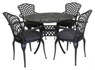 Wickes  Charles Bentley 4 Seater Cast Aluminium Garden Dining Set - 