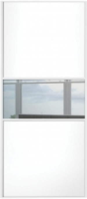 Spacepro Sliding Wardrobe Door Fineline White Panel & Mirror
